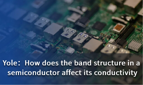 How does the band structure in a semiconductor affect its conductivity