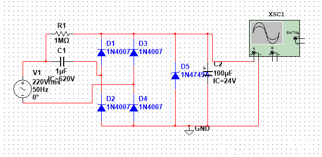 Circuit diagram of the third Capacitor Voltage Reduction Method