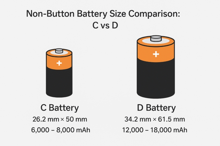 Comparison Between C Cell and D Cell Batteries