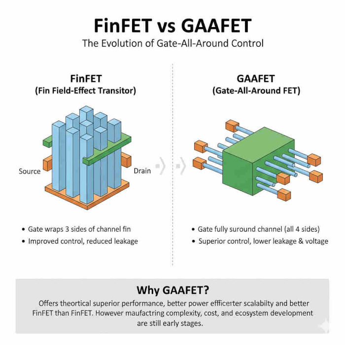 FinFET vs GAAFET The Evolution of Gate All Around Control