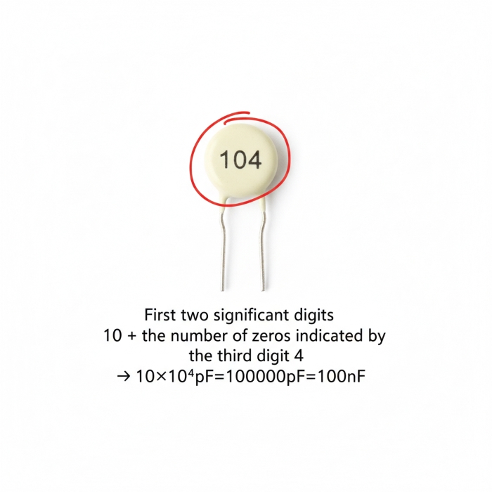 Nanofarad Capacitor 104 Marking Explanation
