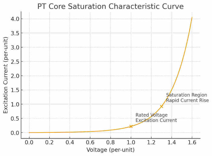 PT Core Saturation Characteristic Curve