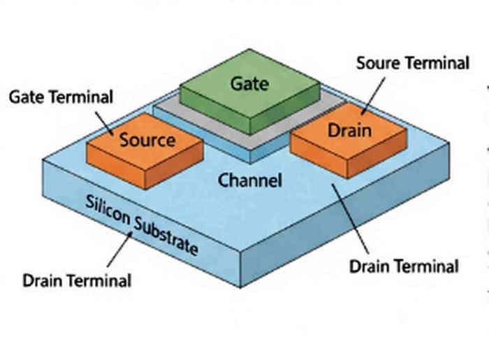 Planar MOSFET Transistor Structure Diagram