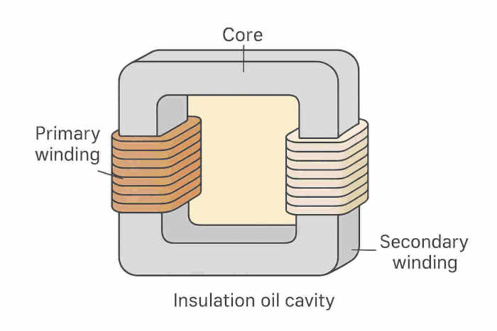 Schematic Diagram of Oil Immersed Transformer Structure