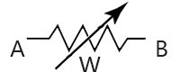 Two-terminal potentiometer symbol